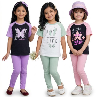 Girls raglan t-shirt & leggings set